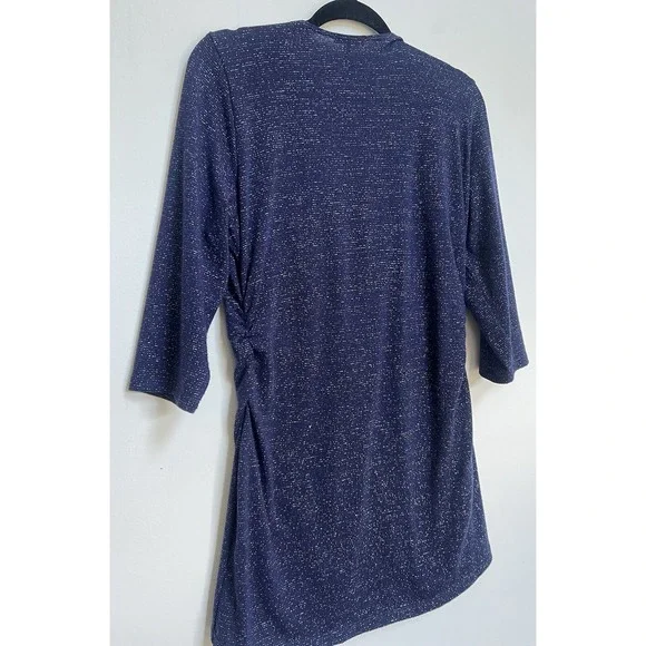Kiyonna Top 0X =10 12 Bellini Blue Star Night Glitter Slimming Versatile $68 - Picture 14 of 16
